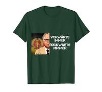 DDR Honecker hacia adelante Siempre hacia atrás Nimmer Camiseta, Hombre, Verde Bosque, M