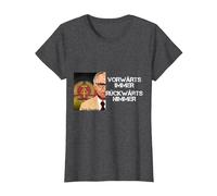 DDR Honecker hacia adelante Siempre hacia atrás Nimmer Camiseta, Mujer, Jaspeado Oscuro, S