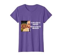 DDR Honecker hacia adelante Siempre hacia atrás Nimmer Camiseta, Mujer, Morado Jaspeado, XXL