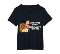 DDR Honecker hacia adelante Siempre hacia atrás Nimmer Camiseta, Mujer Tallas Grandes, Negro, 6XL Grande