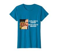 DDR Honecker hacia adelante Siempre hacia atrás Nimmer Camiseta, Mujer, Zafiro, 3XL