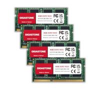 【DDR3 RAM Solo portátil】 GIGASTONE 32GB Kit(4x8GB) DDR3/DDR3L 1600MHz(1333MHz) PC3-12800(PC3-10600) CL11 1.35V/1.5V 2Rx8 SODIMM 204pin Memoria portátil sin búfer, sin ECC, Alto Rendimiento