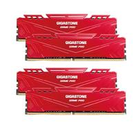 【DDR4 RAM】 GIGASTONE Game Pro 64GB Kit (4x16GB) DDR4 3200MHz PC4-25600 CL 16-18-18-40 Intel XMP 2.0 AMD Ryzen 1.35V UDIMM 288pin sin búfer sin ECC Desktop de Memoria Alto Rendimiento-Rojo