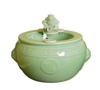 DDRROJFRS Cuenco de cerámica con Forma de Tesoro, Adorno de Agua Corriente, Rueda de Feng Shui, for Escritorio, for atraer y acumular Riqueza en la Oficina.(2)