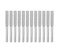 DDS22E Brocas de afilador de motosierra de diamante chapadas en titanio, 12 piezas de brocas de molienda de alta dureza, brocas de repuesto resistentes al desgaste(Silver Tone,4mm)