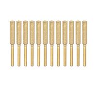 DDS22E Brocas de afilador de motosierra de diamante chapadas en titanio, 12 piezas de brocas de molienda de alta dureza, brocas de repuesto resistentes al desgaste(Gold Tone,4.8mm)