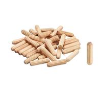 DDS22E Pasadores de madera dura, 50 piezas de varillas estriadas rectas, clavijas de empalme de madera lisa for instalación de muebles del hogar,(3/16"x 13/16" (5mm x 20mm))