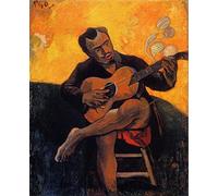 DDSEW GREWT Famoso Paul Gauguin Arte de pared Pósters vintage El guitarrista Pintura en lienzo Paul Gauguin Impresiones para decoración de sala de estar Cuadros 50x70cm Sin marco