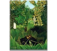 DDSEW GREWT Henri Rousseau The Merry Jesters Poster Vintage Canvas Painting Abstract Wall Art Henri Rousseau Prints For Home Decor Picture 50x70cm Sin marco