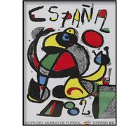 DDSEW GREWT Joan Miró Arte De Pared Copa Del Mundo De Fútbol Póster FlFA Cuadro en lienzo Joan Miró Cuadro Para Salón Casa Cuadro Decoración Moderna 40x60cmx1 Sin marco