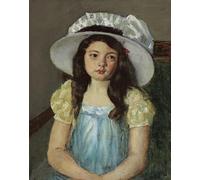 DDSEW GREWT Mary Cassatt Chica con sombrero grande Póster Arte de pared vintage en lienzo Grabados de Mary Cassatt Pintura famosa para la decoración de la oficina 50X70cm Sin marco