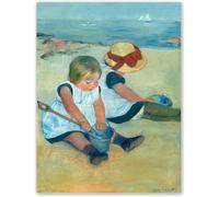 DDSEW GREWT Mary Cassatt Niños jugando a póster de playa Arte moderno en lienzo en la pared Mary Cassatt Grabados famosos para la decoración de la oficina en casa 50x70cm Sin marco