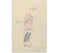 DDSEW GREWT Póster de Cy Twombly Pintura famosa sin título Pintura mural de lienzo de Cy Twombly Impresiones abstractas para decoración del hogar 40x60cmx1 Sin marco