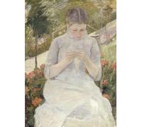 DDSEW GREWT Póster de la chica en el jardín de Mary Cassatt Arte mural moderno de lienzo Mary Cassatt Grabados famosos para la decoración de la oficina en casa 50X70cm Sin marco