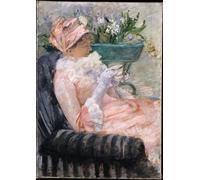 DDSEW GREWT Póster de Mary Cassatt La taza de té Arte de pared vintage en lienzo Mary Cassatt imprime pinturas famosas para la decoración de oficinas en casa 50x70cm Sin marco