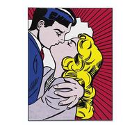DDSEW GREWT Póster de Roy Lichtenstein Kiss III Pintura de lienzo Pop Art Arte moderno de pared Grabados de Roy Lichtenstein para decoración del hogar 50x70cm Sin marco