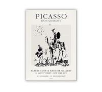 DDSEW GREWT Pósteres de Pablo Picasso Don-Quijote Arte abstracto en lienzo mural Pintura vintage de exposición Grabados de Pablo Picasso para decoración del hogar 40x60cm Sin marco