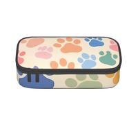 DDSFvbv Bonito estuche colorido con diseño de pata de perro, suministros para estudiantes y oficina, bolsa de almacenamiento de artículos, bolsa de maquillaje, bolsa de papelería grande, Black, Talla