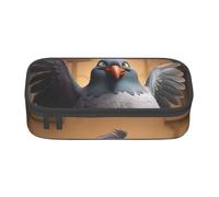 DDSFvbv Cartoon Pigeon 1 - Estuche para lápices - Suministros para estudiantes y oficina - Bolsa de almacenamiento de artículos - Bolsa de maquillaje - Bolsa de papelería grande, Black, Talla única