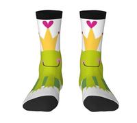 DDSFvbv Crown Frog - Calcetines deportivos unisex informales para hombre y mujer, transpirables, el mejor regalo, 2 Negro-1, Altoa única
