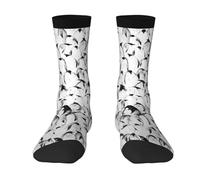 DDSFvbv Elegante patrón de multitud de pingüinos, unisex, informales, calcetines atléticos, para hombres y mujeres, transpirables, el mejor regalo, 2 Negro-1, Altoa única