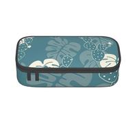 DDSFvbv Estuche de lujo con diseño de hojas - Suministros para estudiantes y oficina - Bolsa de almacenamiento de artículos - Bolsa de maquillaje - Bolsa de papelería grande, Black, Talla única