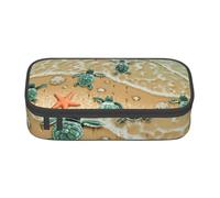 DDSFvbv Estuche para lápices con diseño de estrella de mar de tortuga, suministros para estudiantes y oficina, bolsa de almacenamiento de artículos, bolsa de maquillaje, bolsa grande de papelería