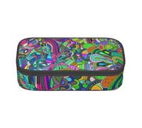 DDSFvbv Estuche para lápices de graffiti, suministros para estudiantes y oficina, bolsa de almacenamiento de artículos, bolsa de maquillaje, bolsa de papelería grande, Black, Talla única, Organizador