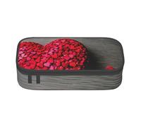 DDSFvbv Falling Red Hearts - Estuche para lápices - Suministros para estudiantes y oficina - Bolsa de almacenamiento de artículos - Bolsa de maquillaje - Bolsa de papelería grande, Black, Talla única