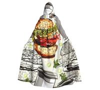 DDSFvbv Funny Food Hamburgers and Mugs - Capa unisex con capucha para Halloween, disfraz de cosplay para fiesta, uniforme de longitud completa