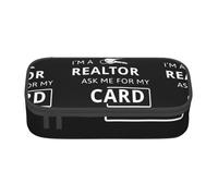 DDSFvbv I'm A Realtor Ask Me - Estuche para lápices - Suministros para estudiantes y oficina - Bolsa de almacenamiento de artículos - Bolsa de maquillaje - Bolsa de papelería grande, Black, Talla