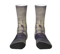DDSFvbv Old Pirate Ship in The Sea - Calcetines unisex casuales de entrenamiento atlético para hombres y mujeres, transpirables, el mejor regalo, 2 Negro-2, Altoa única