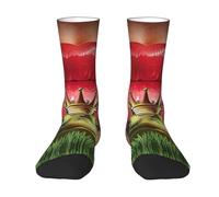 DDSFvbv Red Lips Getting Ready to Kiss a Frog - Calcetines unisex casuales para entrenamiento, atléticos, para hombres y mujeres, transpirables, el mejor regalo, 2 Negro-2, Altoa única