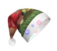 DDSFvbv Red Lips Getting Ready to Kiss a Frog - Sombrero de Navidad LED para adultos, sombrero de Navidad unisex iluminado, gorro de vacaciones, gorra de fiesta