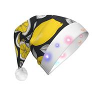 DDSFvbv Sombrero de Navidad LED con patrón de fruta de limón para adultos, sombrero de Navidad unisex iluminado, gorro de vacaciones, gorra de fiesta