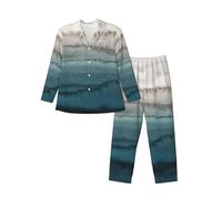 DDSFvbv WITHIN THE TIDES - Conjunto de pijama de manga larga para hombre, ropa de dormir suave de 2 piezas con pantalones con cordón, S-XXL, Negro, S