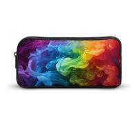 DDTKLSNV Estuche para lápices con diseño de arco iris, gran capacidad, bonito estuche de maquillaje para mujeres y hombres