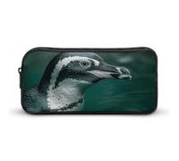 DDTKLSNV Estuche para lápices con texto en inglés "A Penguin in the Water", gran capacidad, bonito estuche de maquillaje para mujeres y hombres