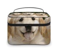 DDTKLSNV Golden Retriever Puppies - Bolsa de maquillaje portátil de viaje con cremallera, organizador de maquillaje para mujeres y mujeres