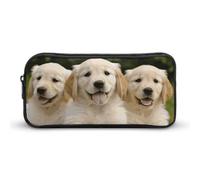 DDTKLSNV Golden Retriever Puppies - Estuche para lápices de gran capacidad, bonito estuche de maquillaje para mujeres y hombres