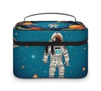 DDTKLSNV Outer Space Rocket Astronaut - Bolsa de maquillaje portátil de viaje con cremallera, organizador de maquillaje para mujeres y mujeres