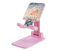 DDTKLSNV Soporte plegable para teléfono celular, altura ajustable, soporte para teléfono de escritorio, portátil, para coches en ciudades pequeñas, compatible con todos los teléfonos inteligentes