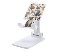 DDTKLSNV Soporte plegable para teléfono celular, altura ajustable, soporte para teléfono de escritorio, portátil, mapache, animales, compatible con todos los teléfonos inteligentes, estilo blanco
