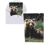 DDTKLSNV Tarjeta de agradecimiento con sobres, tarjetas de felicitación de 4 x 6 pulgadas, con texto en inglés "A Mother And A Cub Bears" para todas las ocasiones, tarjetas de notas pensando en ti