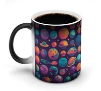 DDTKLSNV Various Planets - Taza de café de cerámica de 325 ml, sensible al calor, taza de café mágica que cambia de color, taza de té para mujeres y hombres