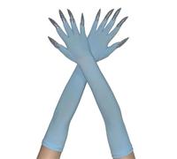 Ddujbtp 2 guantes divertidos de Halloween de monstruos de miedo, guantes largos para cosplay, suministros para mejorar los atuendos, disfraces versátiles, azul cielo B1, Talla única