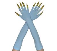Ddujbtp 2 guantes divertidos de Halloween de monstruos de miedo, guantes largos para cosplay, suministros para mejorar los atuendos, disfraces versátiles, azul cielo D, Talla única