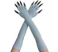 Ddujbtp 2 guantes divertidos de Halloween de monstruos de miedo, guantes largos para cosplay, suministros para mejorar los atuendos, disfraces versátiles, Azul cielo a, Talla única