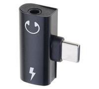 Ddujbtp Adaptador de doble puerto tipo C de 60 W, carga rápida, puerto de auriculares de 3,5 mm, compatibilidad universal para dispositivos móviles, teléfono, cargador USB C