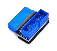 Ddujbtp Adaptador de extensión USB 3.0 de 19 pines de 20 pines macho a hembra, convertidor de 90°, cabecera USB